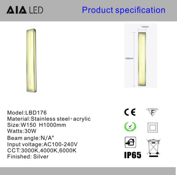 European-style stainless steel outdoor wall light glass villa courtyard wall light community exterior wall light