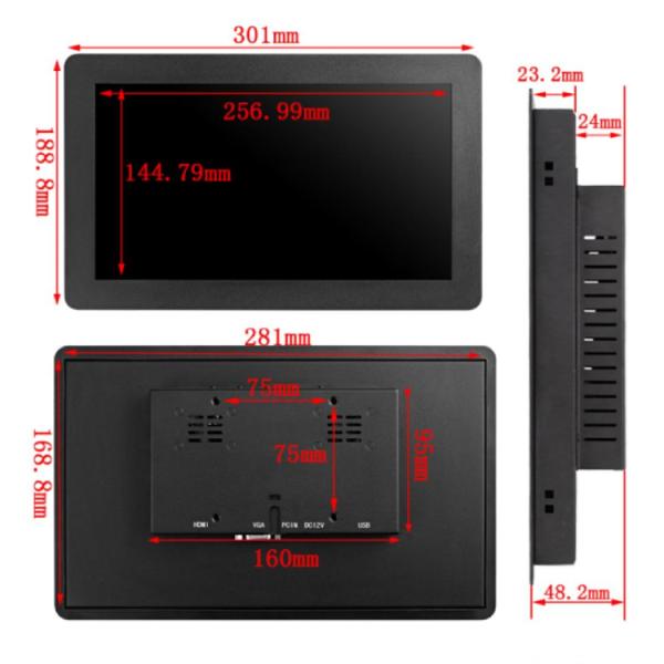 Рамка металла монитора IPS FHD 1920*1080 промышленной LCD установленная стеной