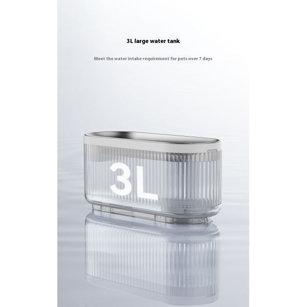 Style Smart 3-Liter Wireless Automatic Cat Water Dispenser Eco-Friendly Plastic PC Power Charging Anti-Dry Burning for Dogs