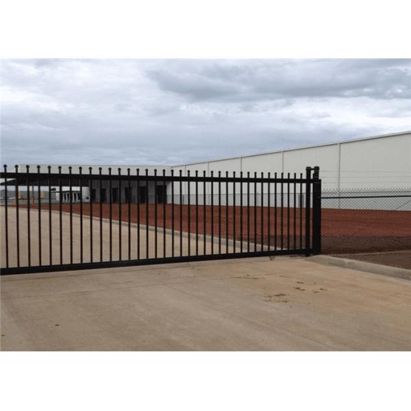 Black 2.4mm Length Tubular Security Fencing Powder Coated With Post