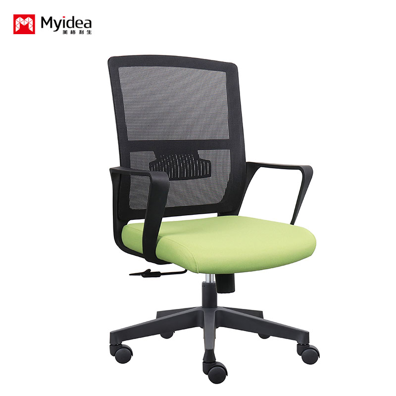 Swivel Office Mesh Chair for Employees, High-Density Foam Seat, Air-Flow Mesh Back, Mute Universal Wheels, and Safe Height-Adjustable Gas Lift