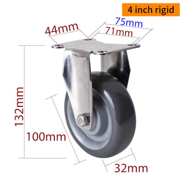 EDL 4Inch Stainless Steel Medium Duty Caster With Durable  Wheel Loading 150Kg S544P-75