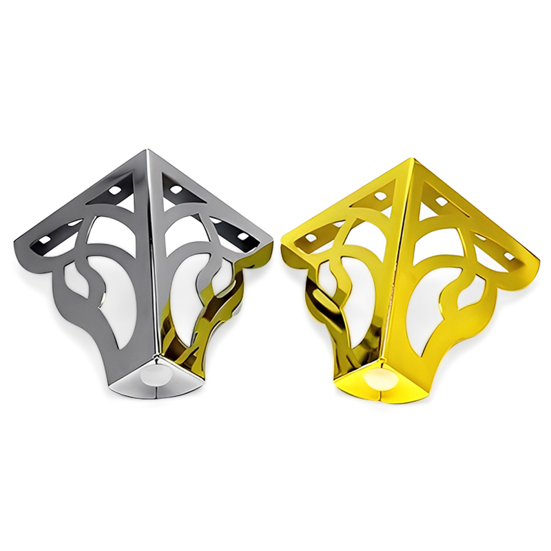 High-quality Luxury Triangular Sofa Accessories Furniture Hardware Chrome Metal Sofa Legs Gold Furniture Support Foot Fittings