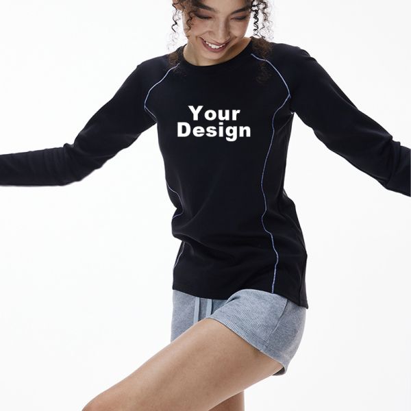 Modal Cotton Blend Long Sleeve Top, Soft Stretch Casual Basic Tee | OEM & ODM Supported, Custom Logo, Fabric & Color Available