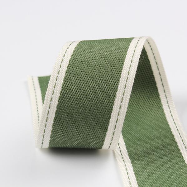 Faixa de poliéster com bordas costuradas de 6 mm a 40 mm rolos de fita de poliéster verde vermelho