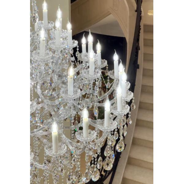 Реалистичные прозрачные большие люстры для двухэтажных фойе Европы и Америки