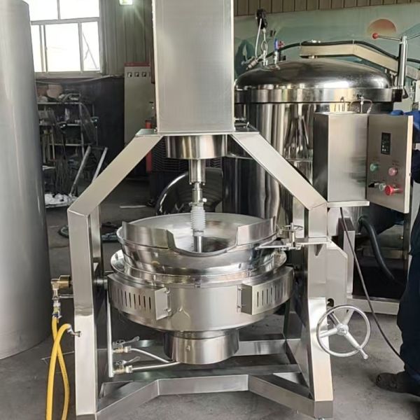 100L Commercial Gas Heating Jacketed Cooking Kettle Stainless Steel Tilting Pot for Restaurant Hotel Canteen Kitchen