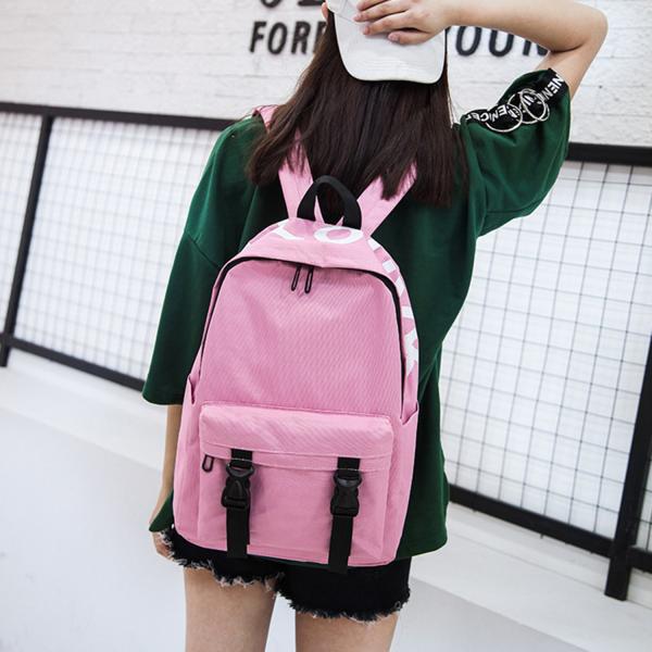 The 2018 new fashionable women's canvas double shoulder bag female Korean version joker trend backpack