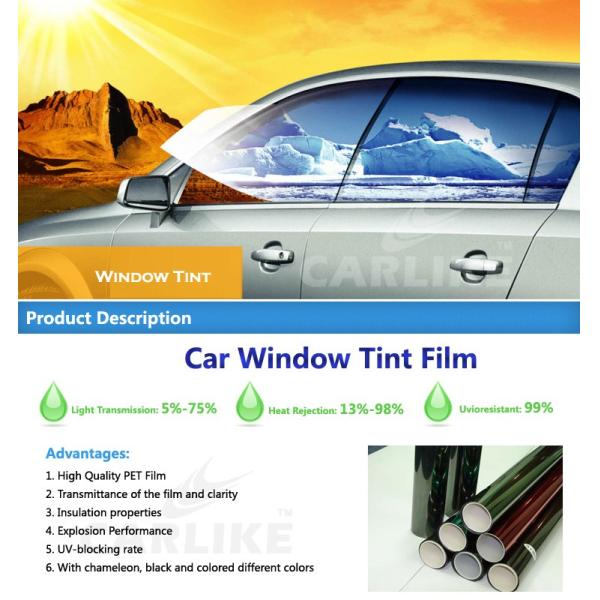 High Heat Rejection Auto Solar Film For Windows Non Toxic UV Resistant 1.56x4000m