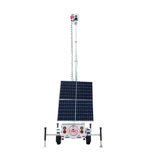 Mobile Security Trailer With 2*540W Solar Panels Off-grid Monitoring System For Outdoors Parking Lots
