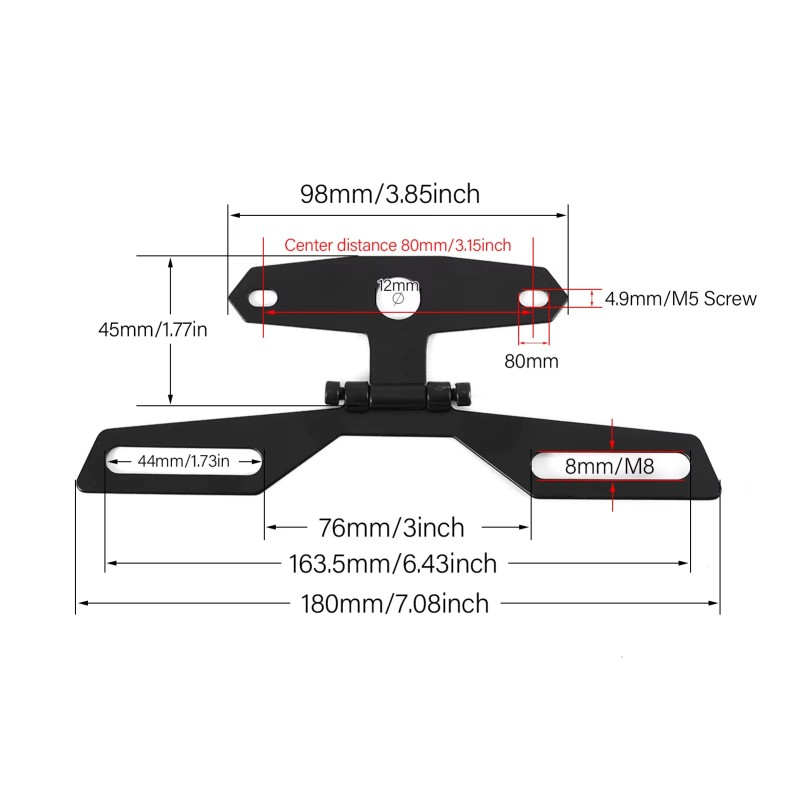 Motorcycle License Plate Frame Label Plate License Plate Bracket Light Tail Bracket for Off-road ATV Bicycle Motorcycle
