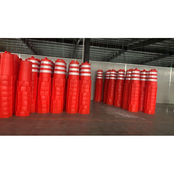 FZT1 1000*400*505mm 4.3kg High Density HDPE plastic Anti Collision Channelizer Drum barrel