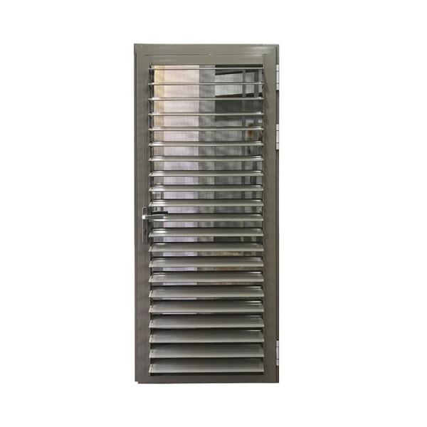 Soundproof Fiberglass Louvered Doors , Grey Aluminium Door With Louvers