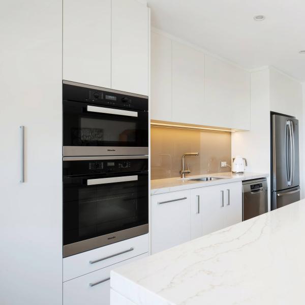 White Rose Gold Lacquer Kitchen Complete Set Modern Kitchen Cabinets