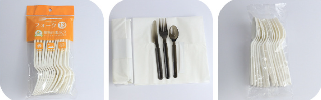 Individually Wrapped 	Disposable Cutlery Plastic Spoon Western Steak Light Meal Set