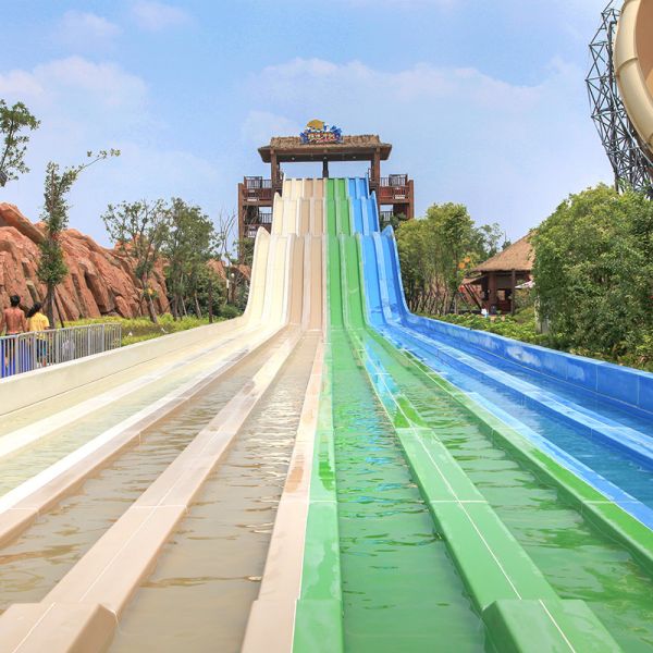Rainbow Slide Aqua Park Thrill Water Slides Tall Speed Water Slide Adventure Multi-lane Racing Slide