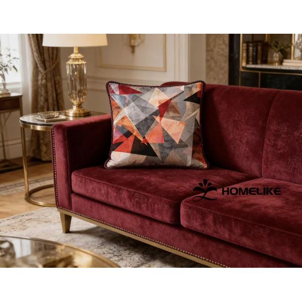 100% Polyester Geometric Prism Modern Printed Velvet For Home Textile