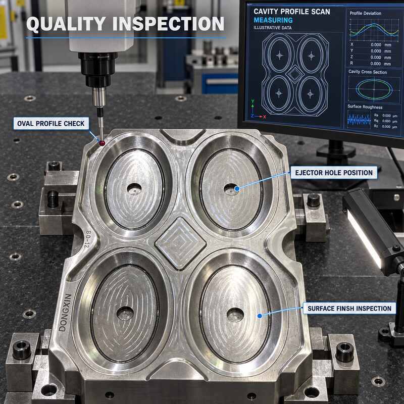 Four Cavity Melamine Oval Plate Mold with Customized Size and P20 / 718 Steel for Compression Molding