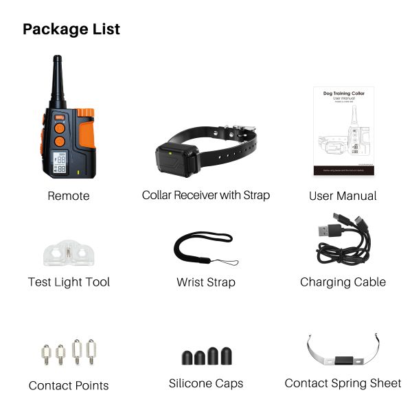 Waterproof Rechargeable Eco-friendly Electric Shock Collar 600m Remote Control Agility Training for Dogs Pet Supplies
