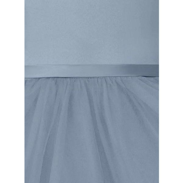 New Design Blue Tulle Flower Girl Dress Children's Dresses Gown V-neck Customized Sleeveless