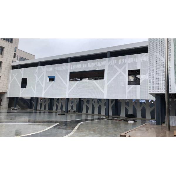 Powder Coated Perforated Aluminum Facade Panel with Custom RAL Colors and Laser Cutting Technology