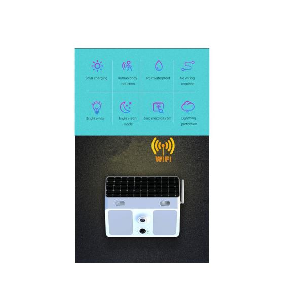 Surveillance Wifi Solar Camera With Detect Motion 1080P Pir Light Camera With Remove Control Supports Max 64GB Storage