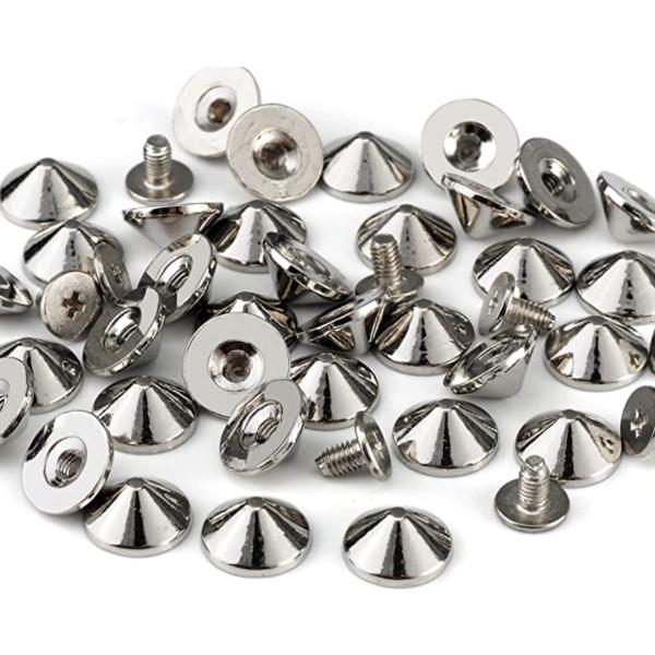 Lightweight Gunmetal Cone Spike Studs Screw Back Anti Corrosion For Clothing
