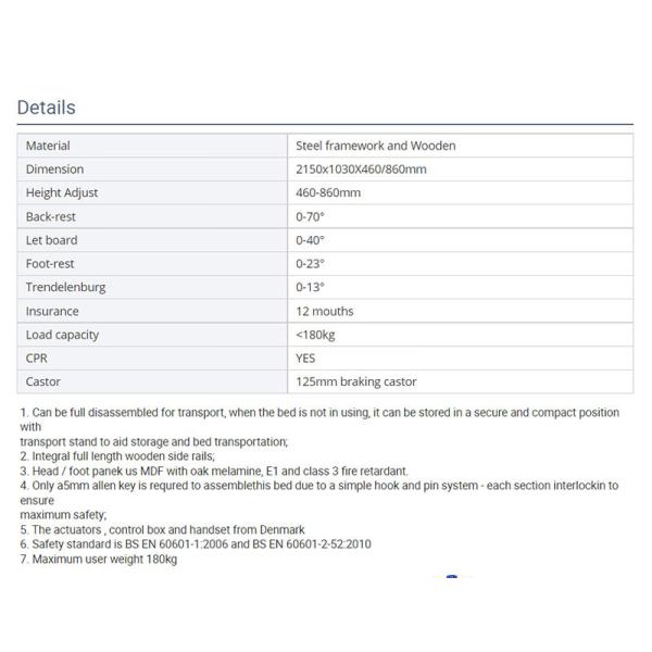 ABS Electric Double Crank Hospital Bed CE Certified For Patients