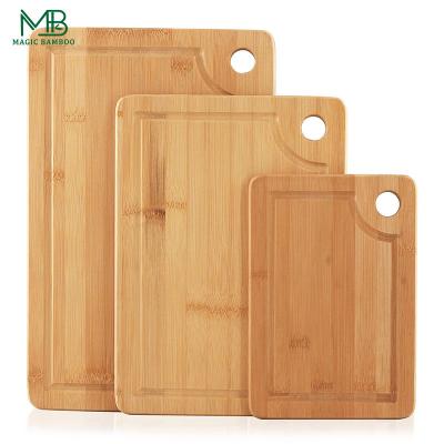 Tábuas de cortar e servir bambu com suporte