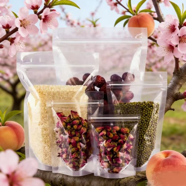 Quad Seal Stand up Ziplock Plastic Bag Square Bottom for Baby Food Potato Chips Pet Food and Sugar Packaging Made From CPP