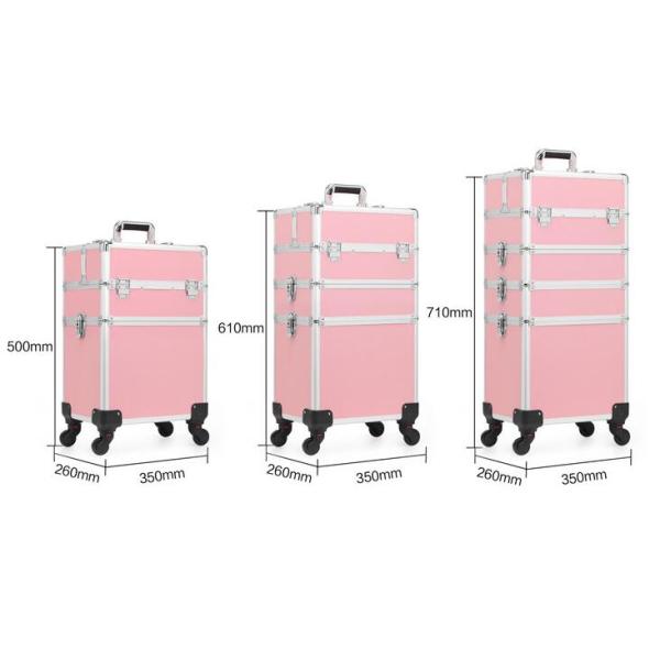 Fashion Large Makeup Case , Beauty Trolley Case With Drawers 350*260*710mm