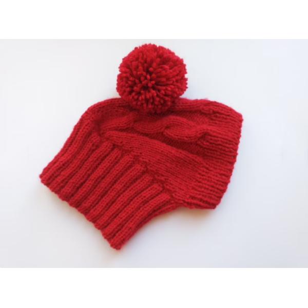 Y-Z Dog Hat with Big Pompom Knitted Dachshund Hat with Big Pompom Clothes Dachshunds