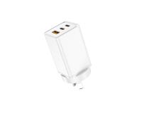 Carregadores de telemóvel GaN de alta qualidade PD 65W Carregador de telemóvel de carregamento rápido 2 USB C USB A Carregador de parede GaN