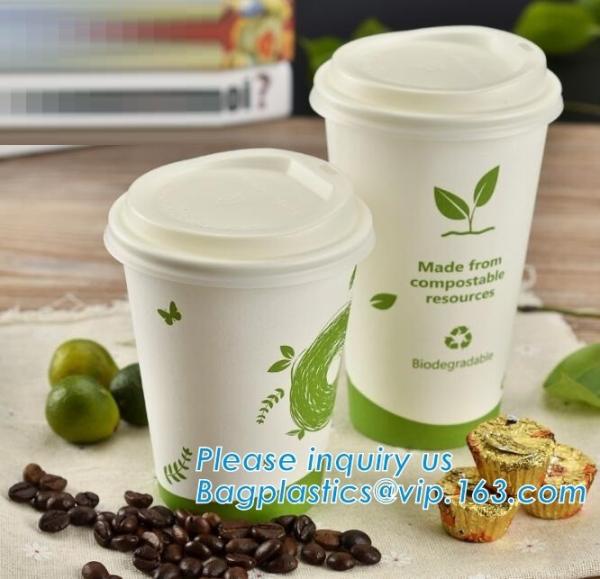 Eco-friendly, Blodegradable, Compostable, PLA Lined Disposable Hot Cold Beverage Cup Set, Cafe, Shops, Kiosk