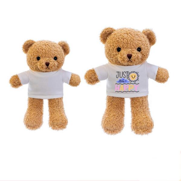 DIY Custom Stuffed Toy Sublimation Blank Teddy Bear Plush Toy With Printable White T Shirt