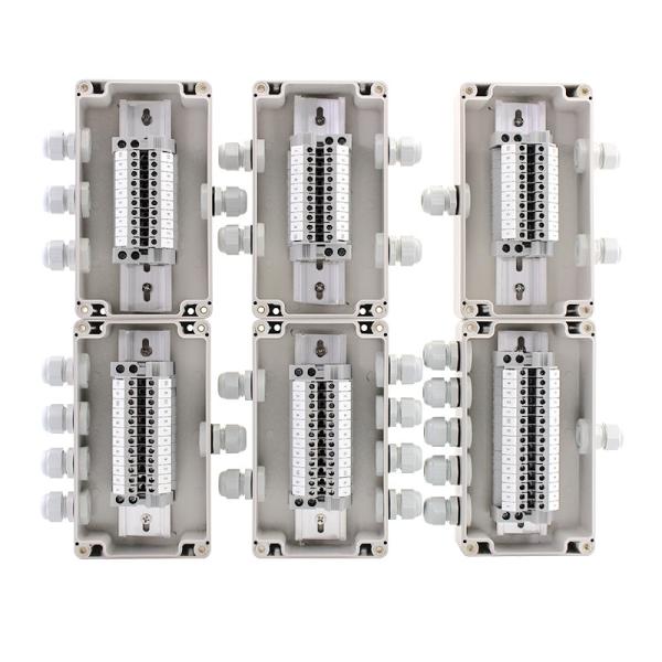 CCTV Camera Monitor Cable Distribution Junction Box 158*90*60mm Waterproof with Din Rail Terminal Blocks