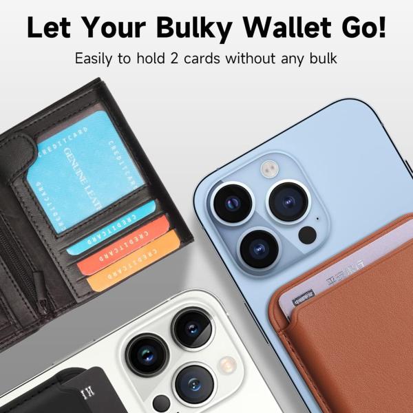 Brown Magsafe Stand Wallet Rfid Blocking Magsafe Card Case For IPhone And Samsung