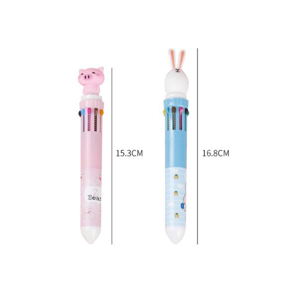 Escola de oficina Tinta roja 6 colores bolígrafo dibujo animado Diseño creativo de mano de cuenta de bolígrafo