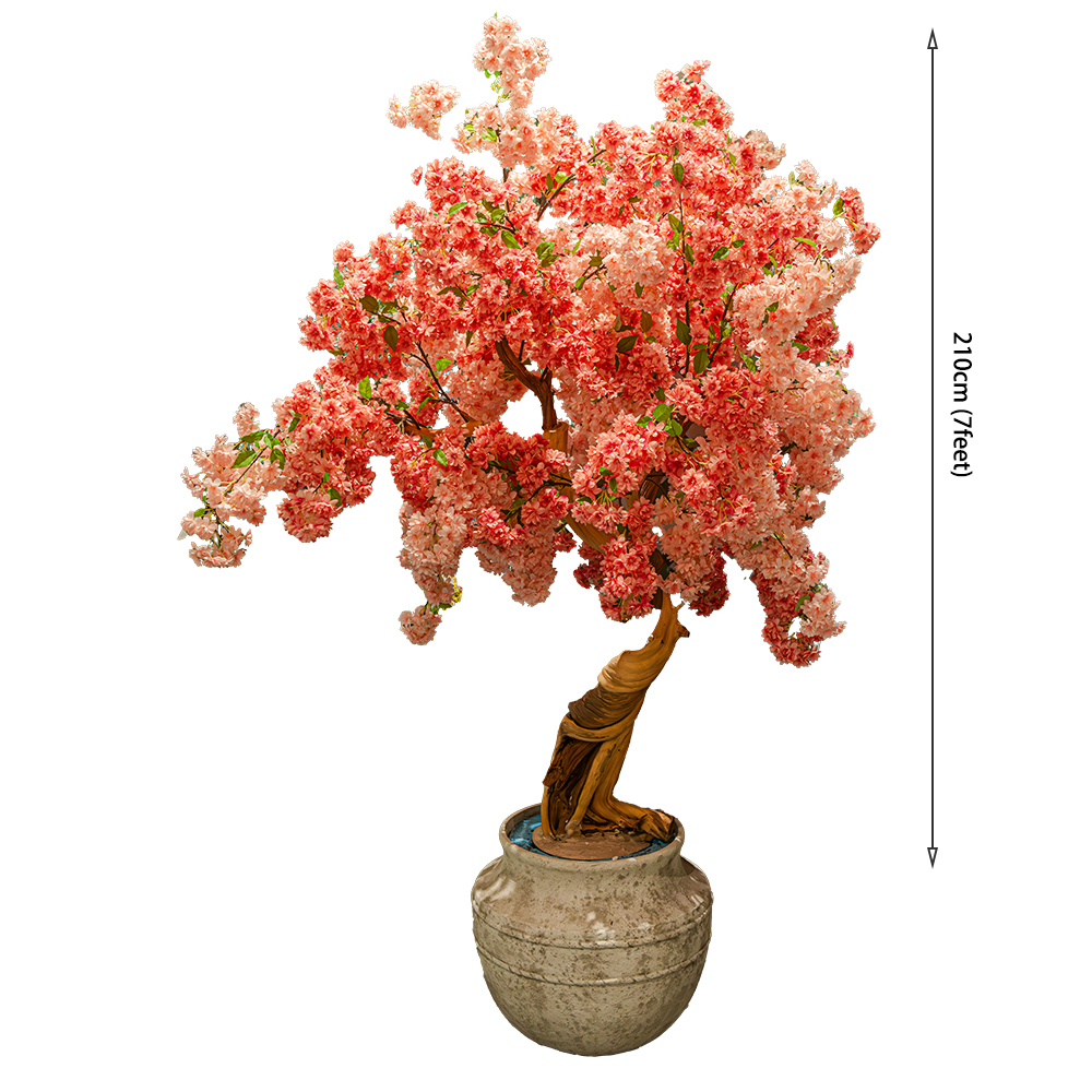 Artificial Cherry Blossom Tree Real Wood Trunk Silk Sakura Flower Tree for Wedding Decoration Indoor Outdoor