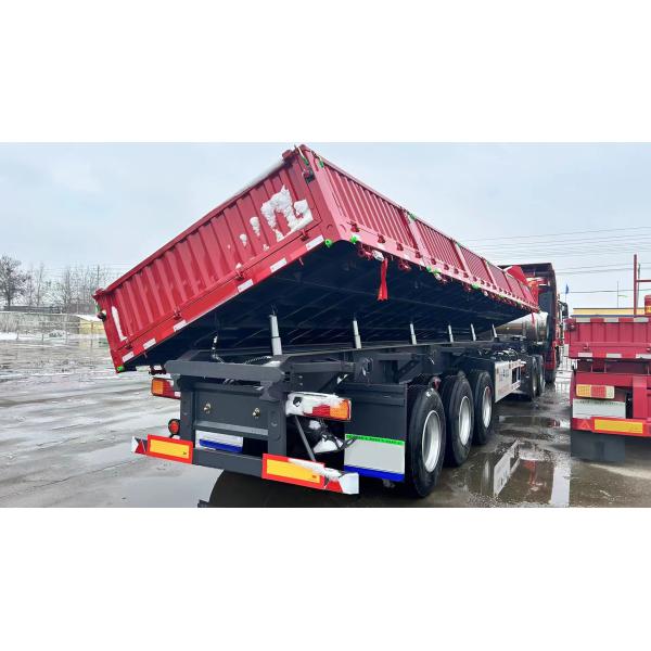 Side Wall Semi Trailer truck With Twist Locks 3 Axles Stake Cargo Trailer