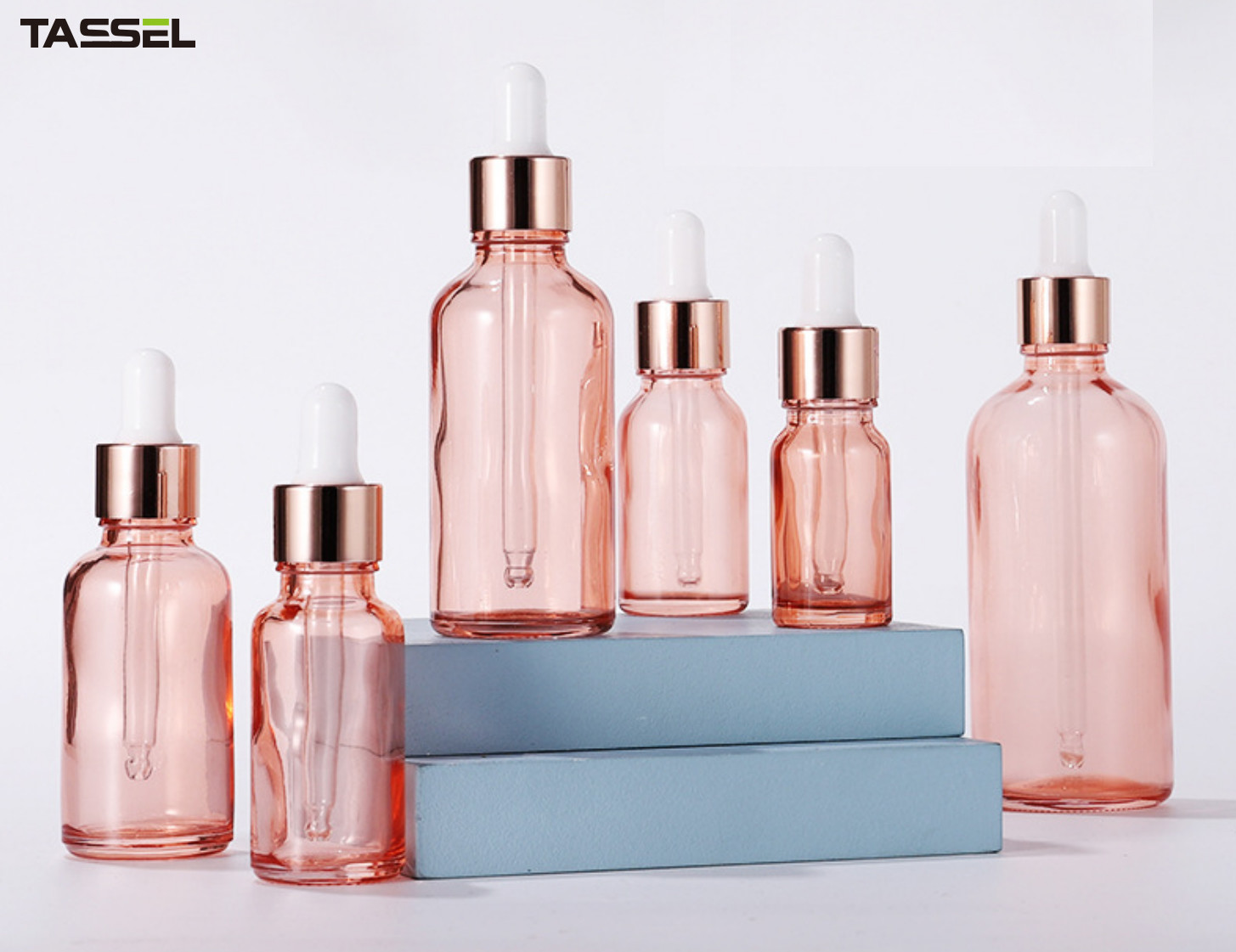Капельница бутылок 60ml 80ml 18/410 капельницы розового эфирного масла золота стеклянная