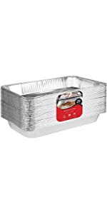 Household Aluminium Takeaway Containers Catering Party Meal Prep Freezer Drip Pans BBQ Potluck Holidays