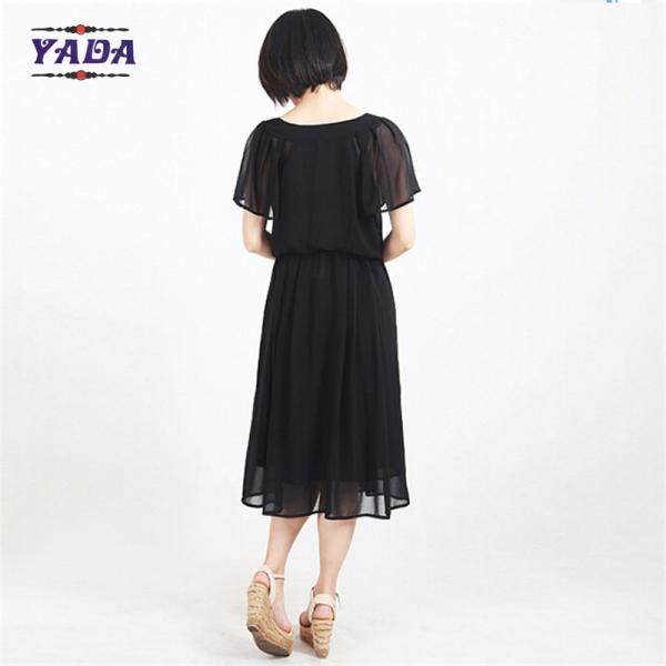 Мода с короткими рукавами, женщины, секси летние пляжные платья, шифонские платья по дешевой цене.