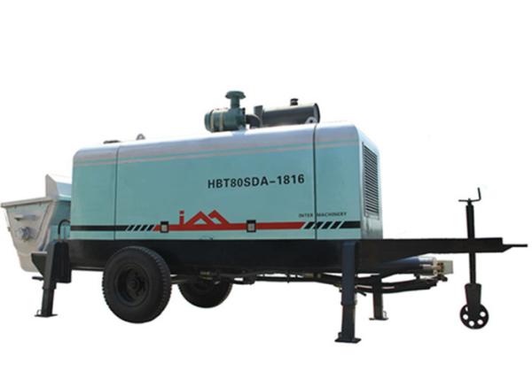 Electric Remote Control Hydraulic Concrete Pump With 80m3 / h Concrete Delivery 12.5Mpa Pressure