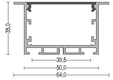 La cubierta de aluminio llevada de la PC del negro del canal W50*H35mm ahuecó el perfil de aluminio del LED