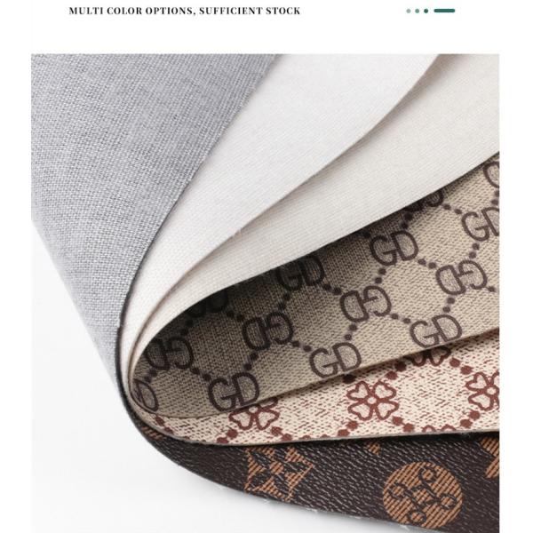 Vintage Letter Printed PVC Leather For Bags Soft Brush Bottom Eco Friendly