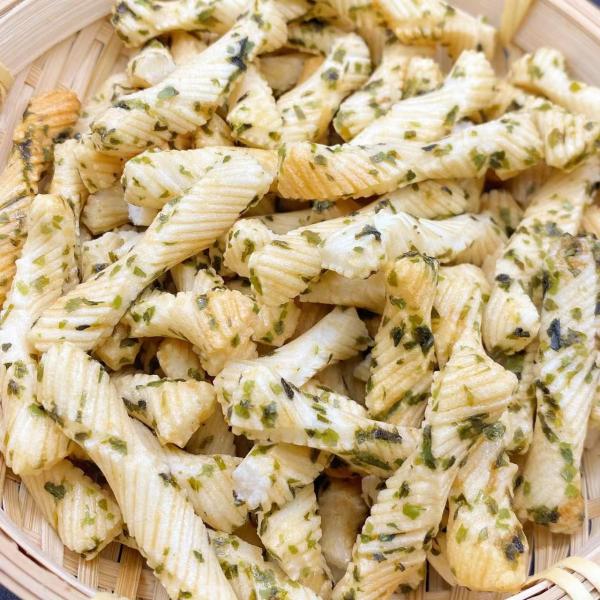 Japanese Thailand Green Seaweed Rice Cracker Snacks Spiral Shaped