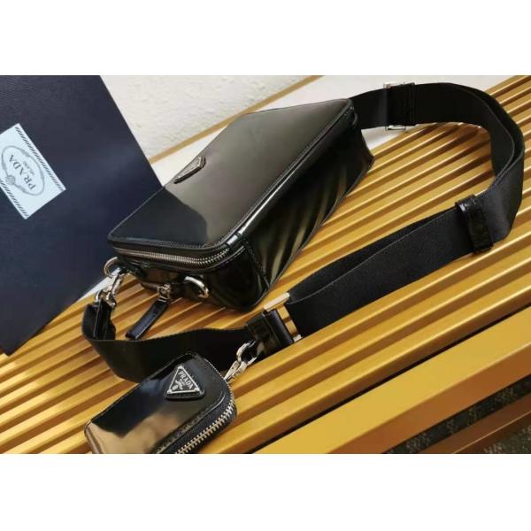 Womens Cowhide Glossy Finish Camera Cross Body Bag Waterproof