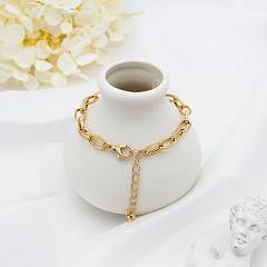Luxury Cuban Link Rope Custom Beaded Bracelets Acrylic Beads Gold Alloy 20mm