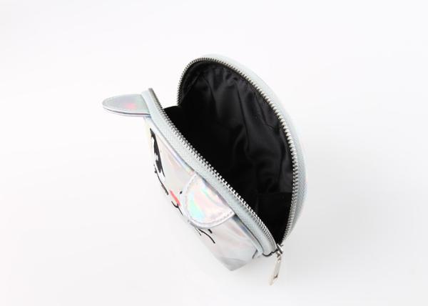 Durable Portable Women  ' S Cosmetic Bag  Silver Cat Shaped For Summer